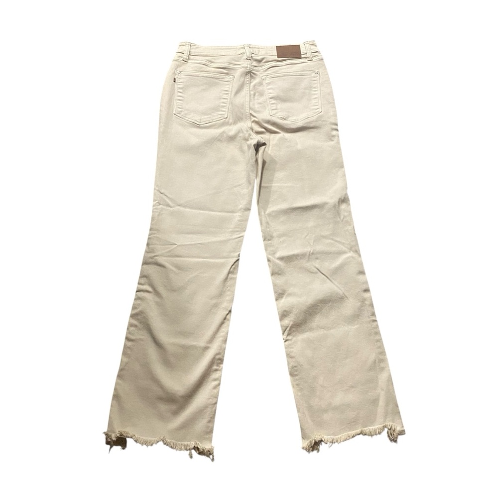 Judy Blue Women's Khaki Tan Straight Fit Jeans Frayed Ankle Bottom Sz 13/31 - Picture 4 of 7